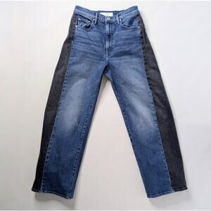 MOTHER Superior Half Pipe Flood 27 Black Blue Two Tone 98% Cotton Premium Denim